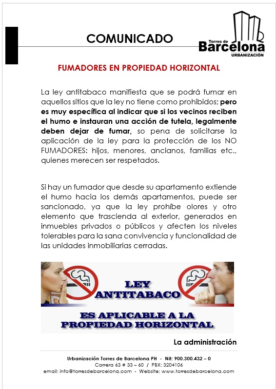 Fumadores propiedad horizontal